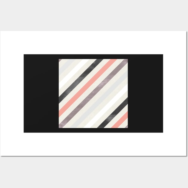 Diagonal Stripes in Black and Pink Wall Art by greenoriginals